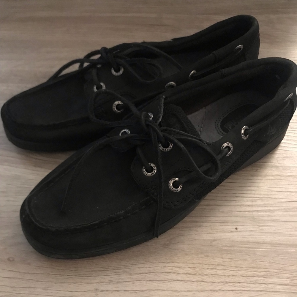 Women's Black Sperry Top Sliders, Size 6